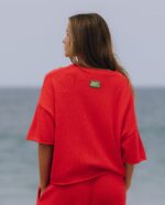 Daily Drills Beach Knit Cropped Sleeve Heart