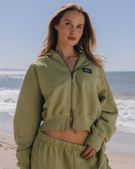 Daily Drills Heavyweight Double Zip Hoodie Matcha