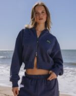 Daily Drills Heavyweight Double Zip Hoodie Navy