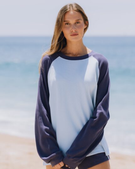 Daily Drills Oversized Raglan Thermal Navy + Powder