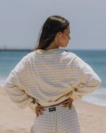 Daily Drills Striped Cotton Long Sleeve Butter + White