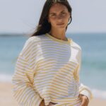 Daily Drills Striped Cotton Long Sleeve Butter + White