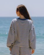 Daily Drills Striped Cotton Long Sleeve Navy + Lemonade