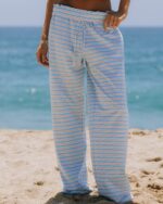 Daily Drills Striped Cotton Pants Bondi Stripe