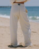 Daily Drills Striped Cotton Pants Butter/White