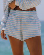 Daily Drills Striped Cotton Shorts Bondi Stripe