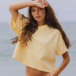 Daily Drills Striped Ribbed Relaxed Tee Sunny