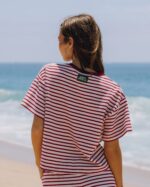 Daily Drills Striped Ribbed Relaxed Tee Vintage Red