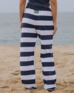 Daily Drills Wide Stripe Cotton Pants Navy/White