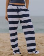 Daily Drills Wide Stripe Cotton Pants Navy/White